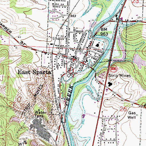 Topographic Map of East Sparta Cemetery, OH