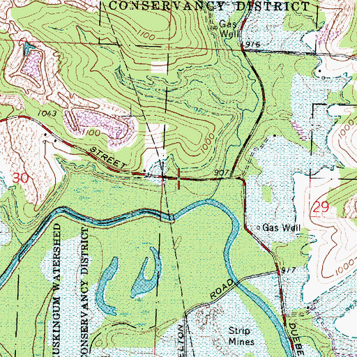 Topographic Map of Henline Cemetery, OH