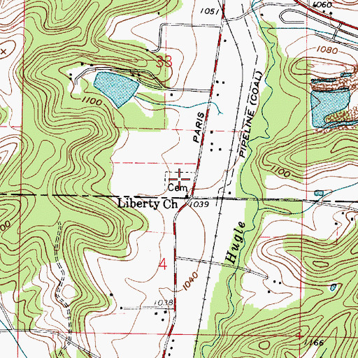Topographic Map of Liberty Cemetery, OH