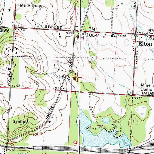 Topographic Map of McFarren Cemetery, OH