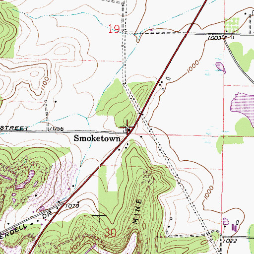 Topographic Map of Saint Paul Cemetery, OH