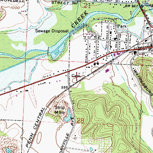 Topographic Map of Sandy Valley Cemetery, OH