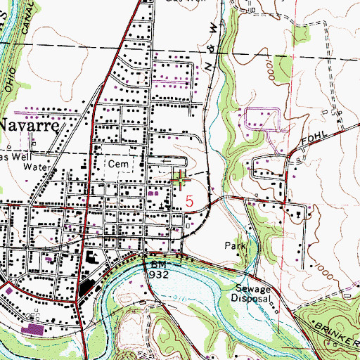 Topographic Map of Old Lutheran Cemetery, OH
