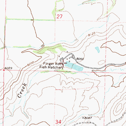 Topographic Map of Finger Rock Fish Hatchery, CO