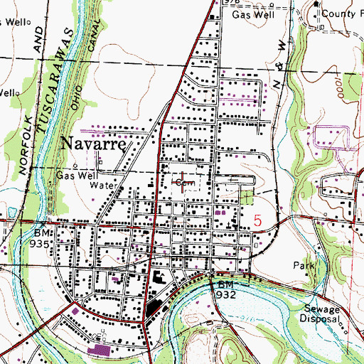 Topographic Map of Union Lawn Cemetery, OH