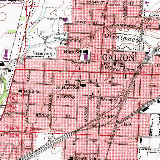 Topographic Map of First Church of Christ Scientist, OH