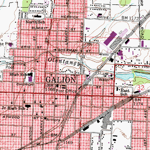 Topographic Map of Saint Patricks Roman Catholic Church (historical), OH