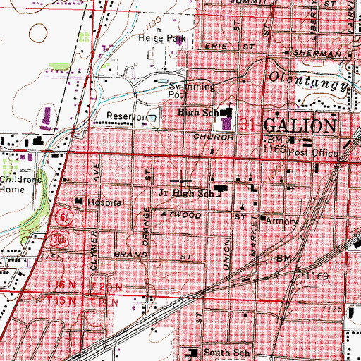 Topographic Map of Seventh Day Adventist Church, OH