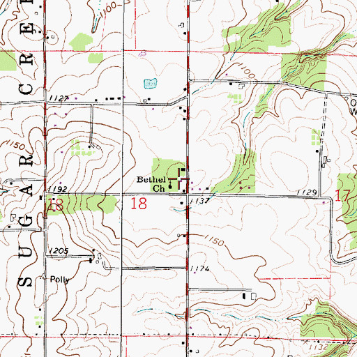 Topographic Map of Bethel Mennonite Cemetery, OH
