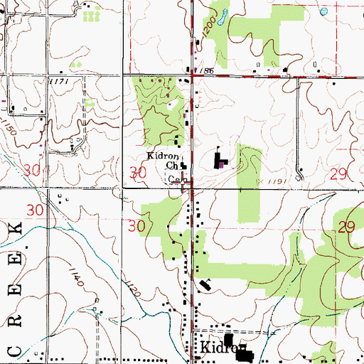 Topographic Map of Kidron Mennonite Cemetery, OH