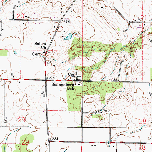 Topographic Map of Sonnenberg Mennonite Cemetery, OH