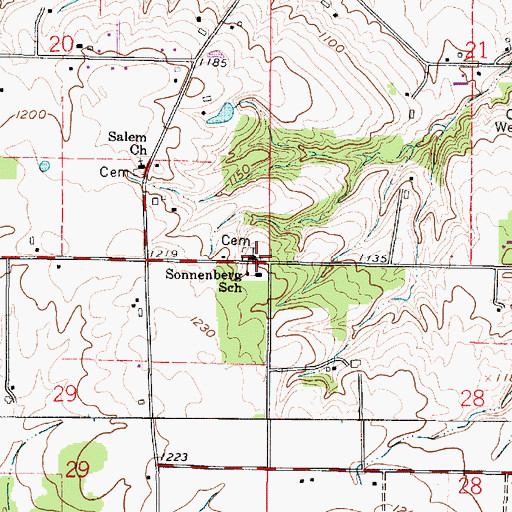 Topographic Map of Sonnenberg Mennonite Church, OH