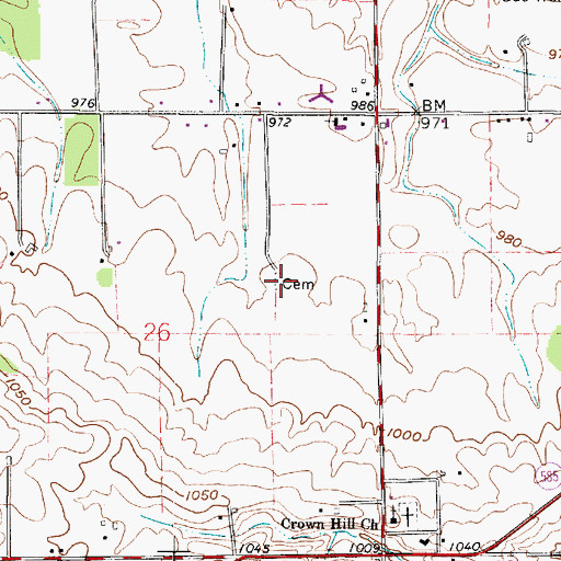 Topographic Map of Apostolic Christian Cemetery, OH