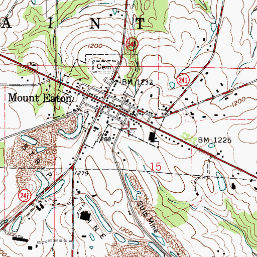 Topographic Map of Mount Eaton Lutheran Cemetery, OH