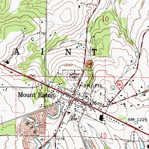 Topographic Map of Westlawn Cemetery, OH