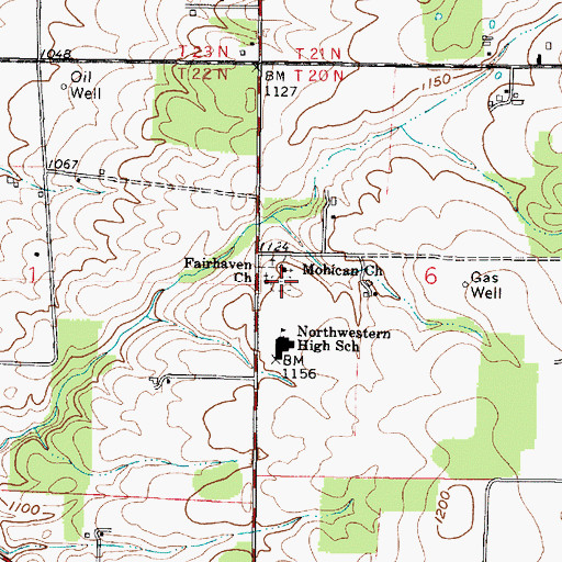 Topographic Map of Fairhaven Cemetery, OH