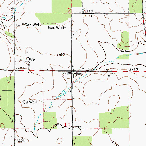 Topographic Map of Franks Cemetery, OH