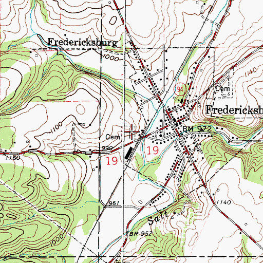 Topographic Map of Fredericksburg West Cemetery, OH