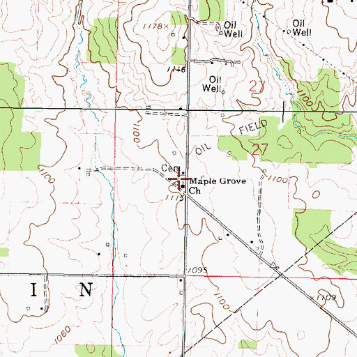 Topographic Map of Maple Grove Cemetery, OH