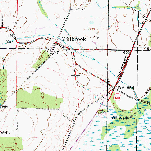 Topographic Map of Millbrook Cemetery, OH