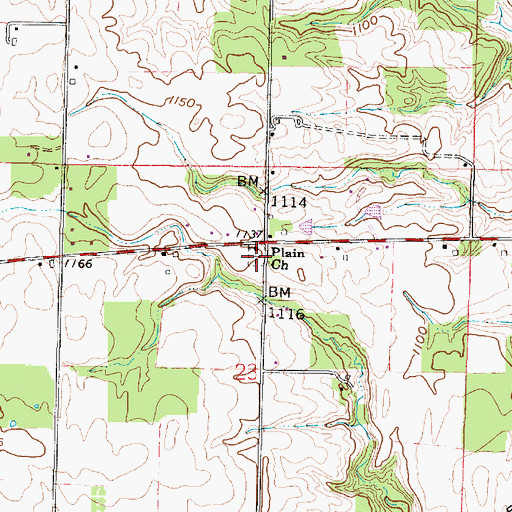 Topographic Map of Plain Lutheran Cemetery, OH