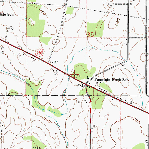 Topographic Map of Red Run Cemetery, OH