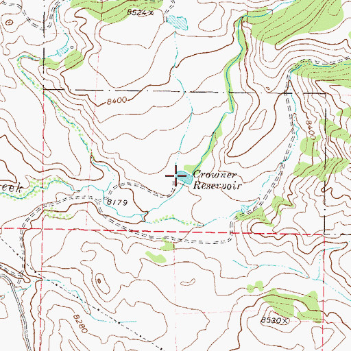 Topographic Map of Crowner Reservoir, CO
