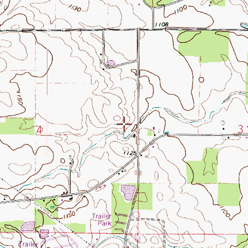 Topographic Map of Bodine Cemetery, OH