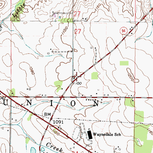 Topographic Map of Bott Family Cemetery, OH