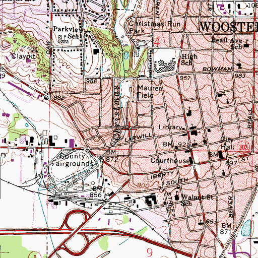 Topographic Map of Evangel Assembly of God Church, OH
