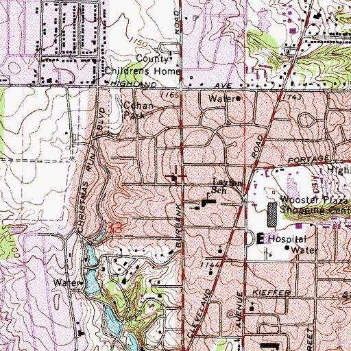 Topographic Map of Grace Church of the Brethren, OH