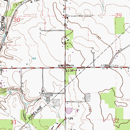 Topographic Map of Sommer Cemetery, OH