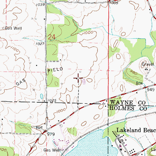 Topographic Map of Lakeside Farm, OH