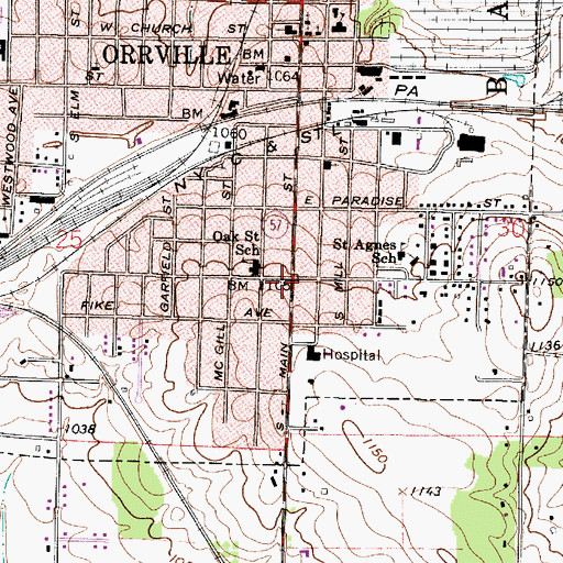 Topographic Map of Morningstar Baptist Church, OH