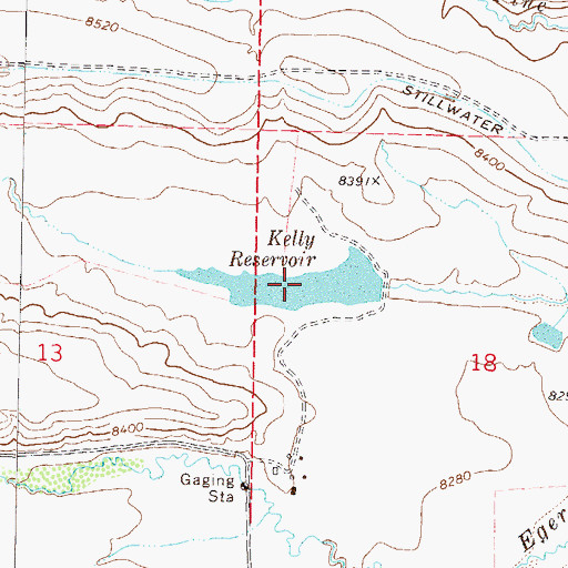Topographic Map of Kelly Reservoir, CO