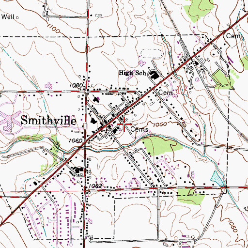 Topographic Map of Old Hill Cemetery, OH