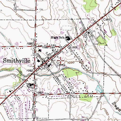 Topographic Map of Old Lutheran Cemetery, OH