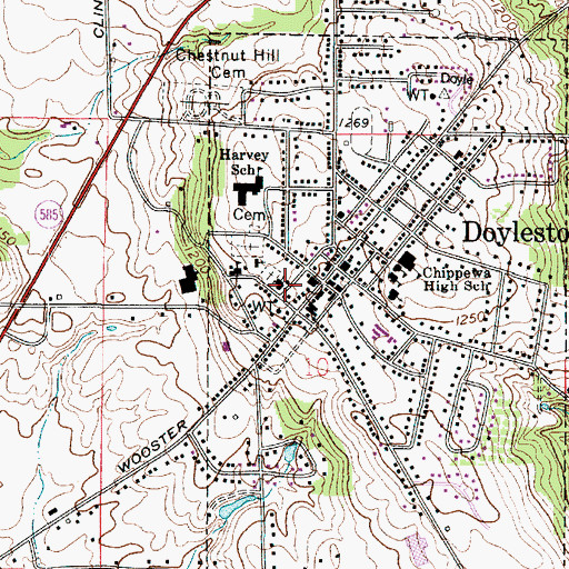 Topographic Map of Zion Evangelical Lutheran Church, OH
