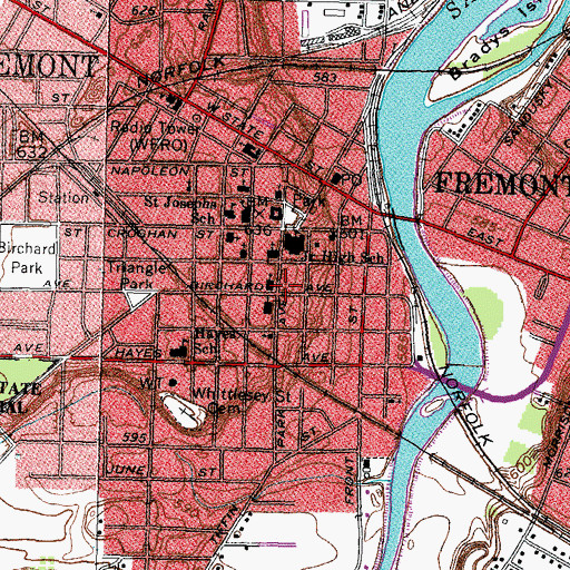 Topographic Map of Beth Israel Temple, OH