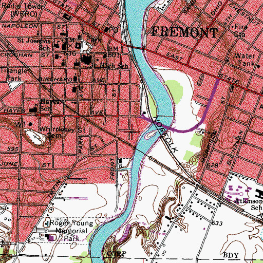 Topographic Map of Church of God in Christ, OH