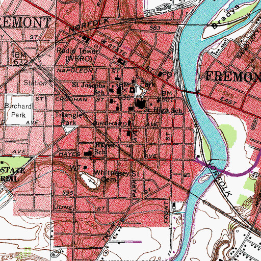 Topographic Map of First United Church of Christ, OH