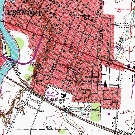 Topographic Map of Grace Brethren Church, OH