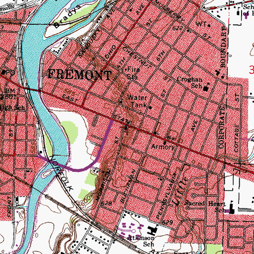 Topographic Map of Kingdom Hall of Jehovahs Witnesses, OH