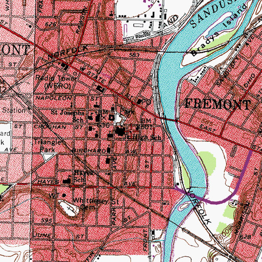 Topographic Map of Stephenson Park, OH