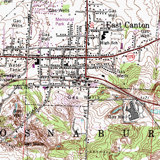 Topographic Map of Mount Tabor Cemetery, OH