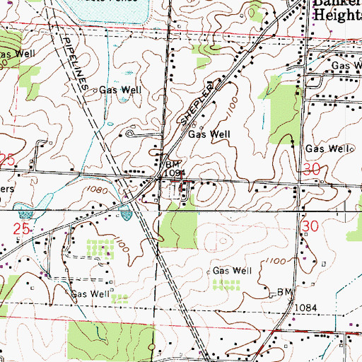 Topographic Map of Niesz Cemetery, OH
