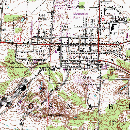 Topographic Map of Union Cemetery, OH