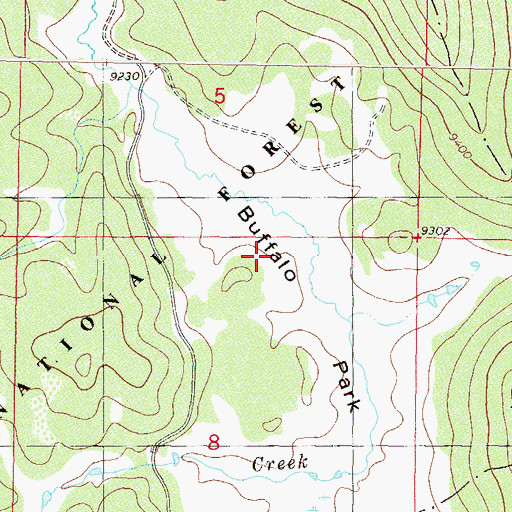 Topographic Map of Buffalo Park, CO