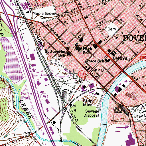 Topographic Map of Saint Marks African Methodist Episcopal Zion Church, OH