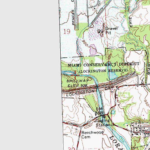 Topographic Map of Lockington Reserve, OH